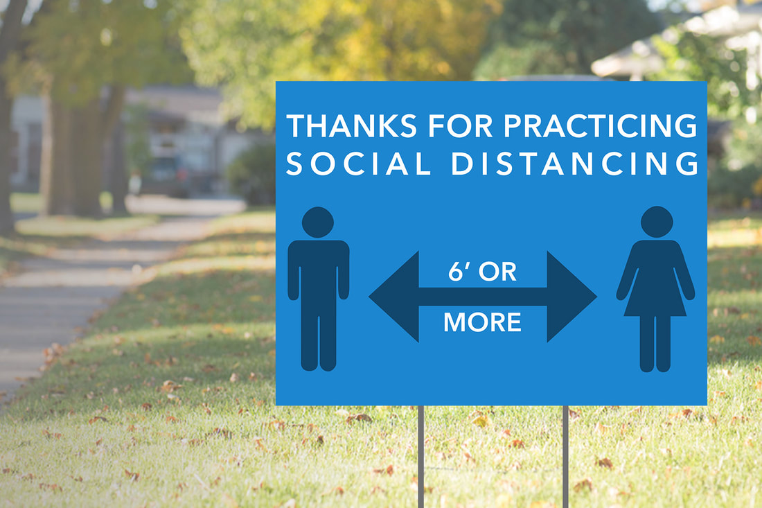 FM Creations Plastic Yard Signs For Social Distancing