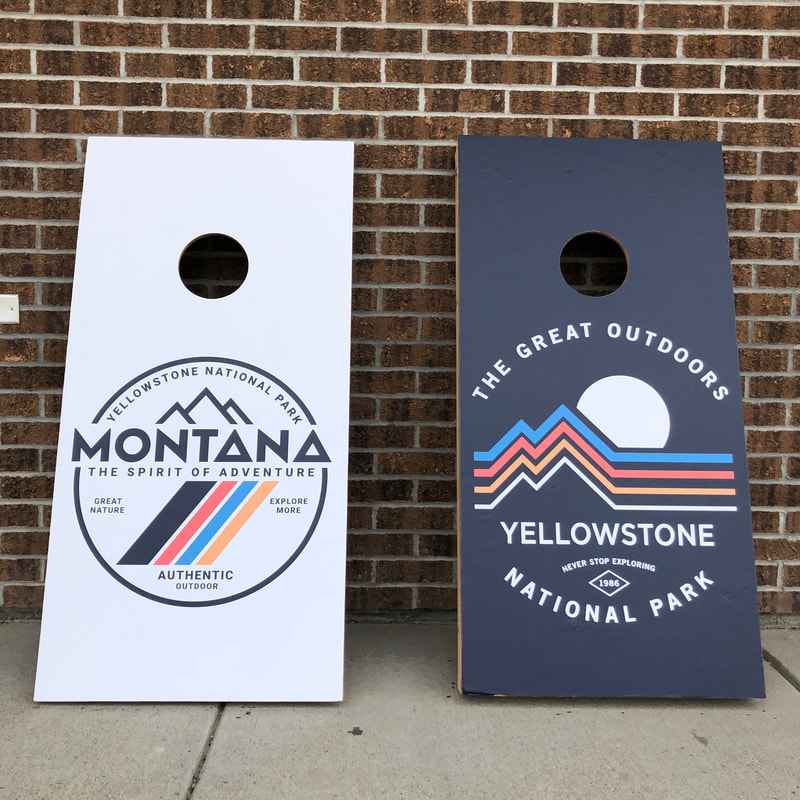 FM Creations Custom Cornhole Wraps - Montana National Park Inspired